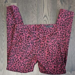 Sanctuary Red Leopard Print Skinny Jeans